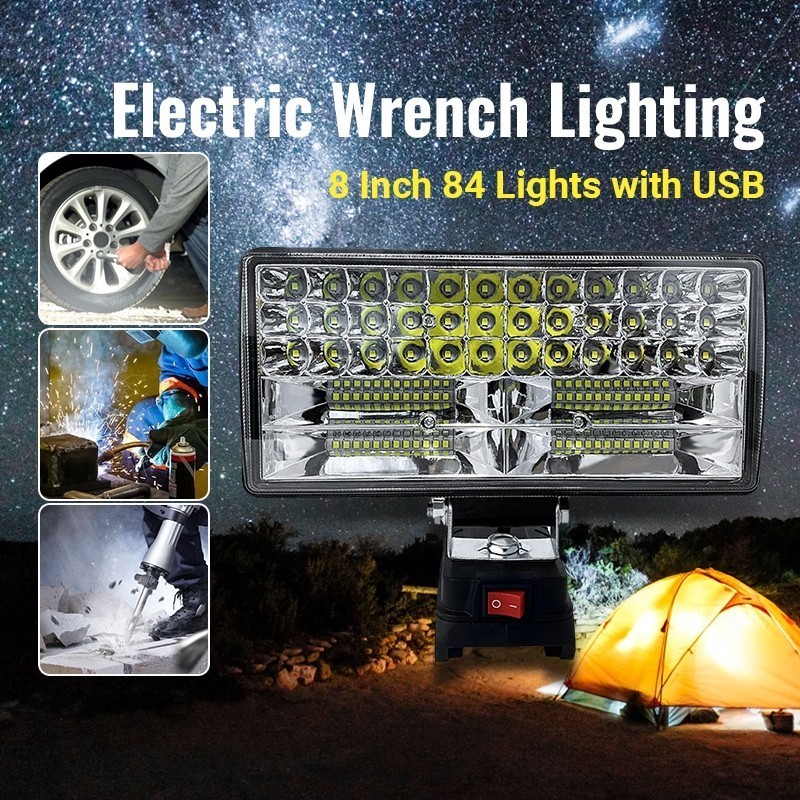 8 Inch Cordless LED Work Light Spot Electric Emergency Flashlight ...