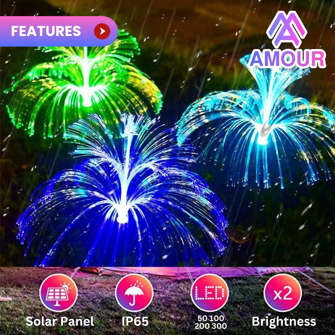 Lampu Raya Solar Waterproof 7 Color RGB Solar Jellyfish Garden Lights ...