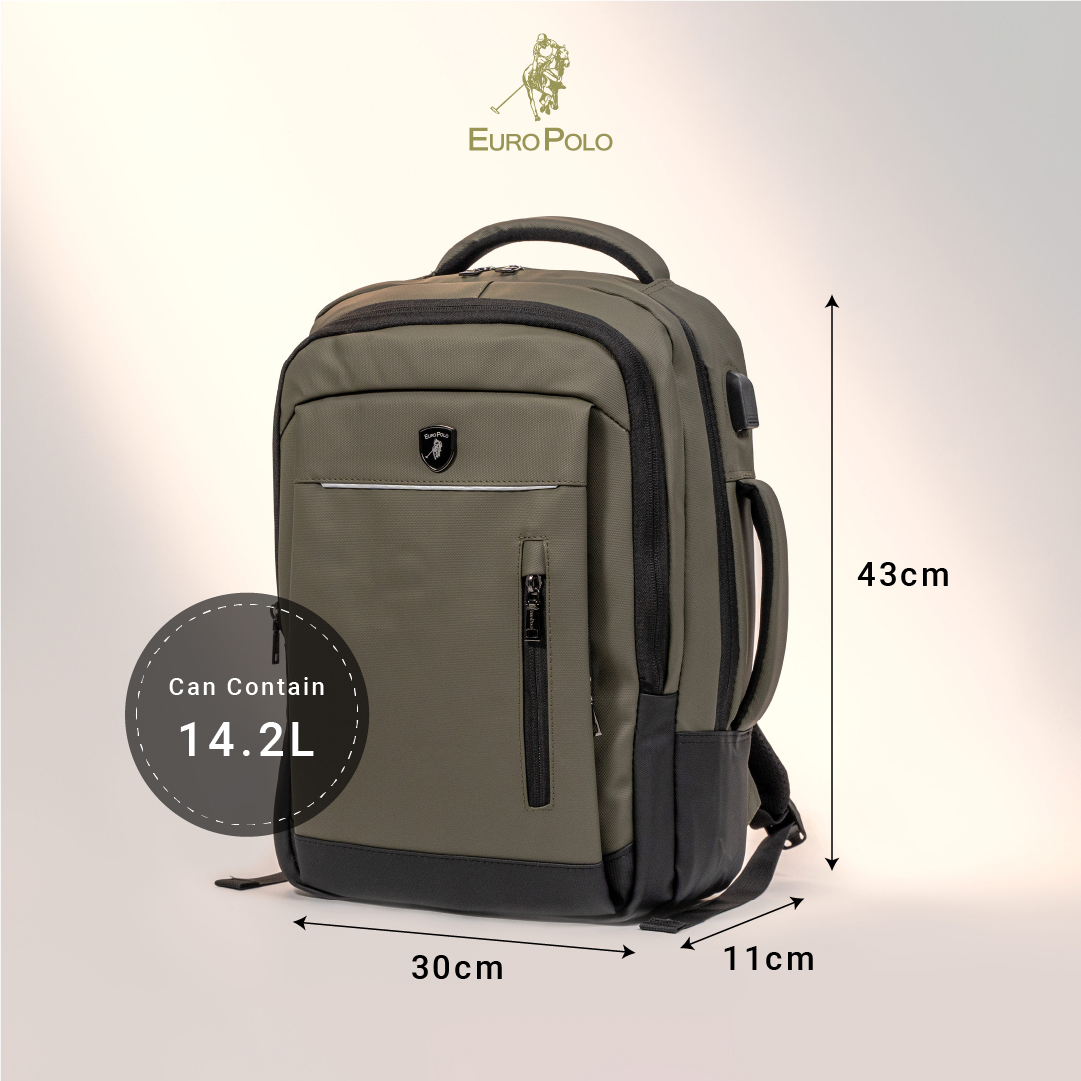Euro Polo Water Resistant Business Pro Backpack Dual Grab Handle Men’s ...