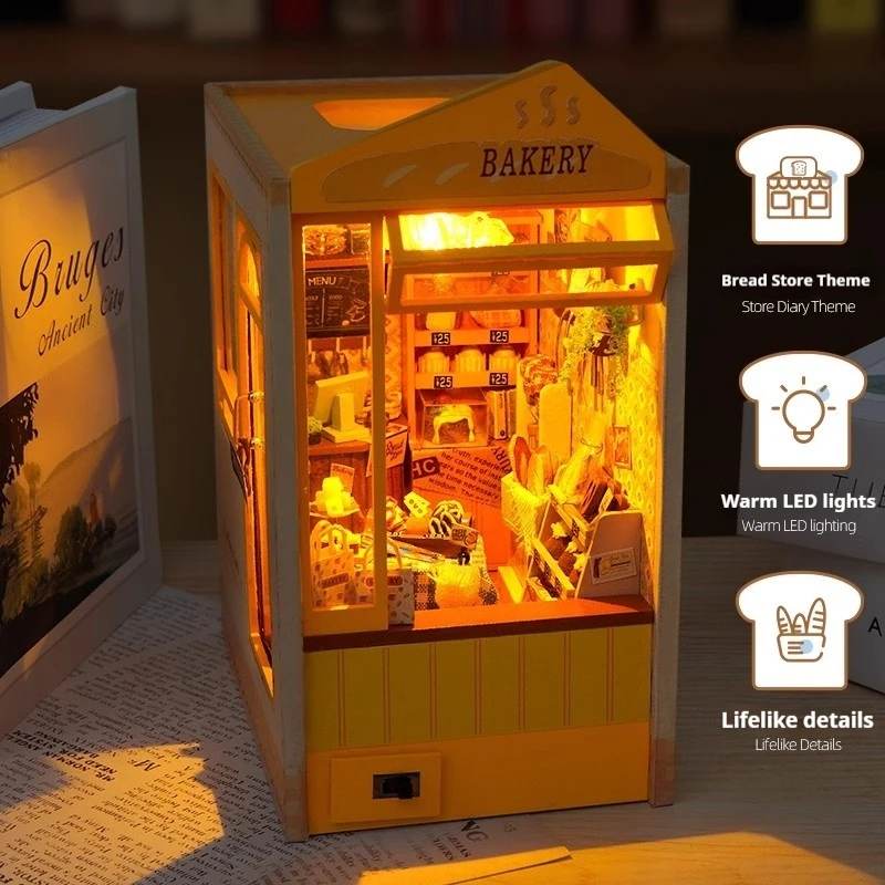 Booknook Baking Diary TL7 with Light 3D Wooden Puzzle Book Nook DIY ...