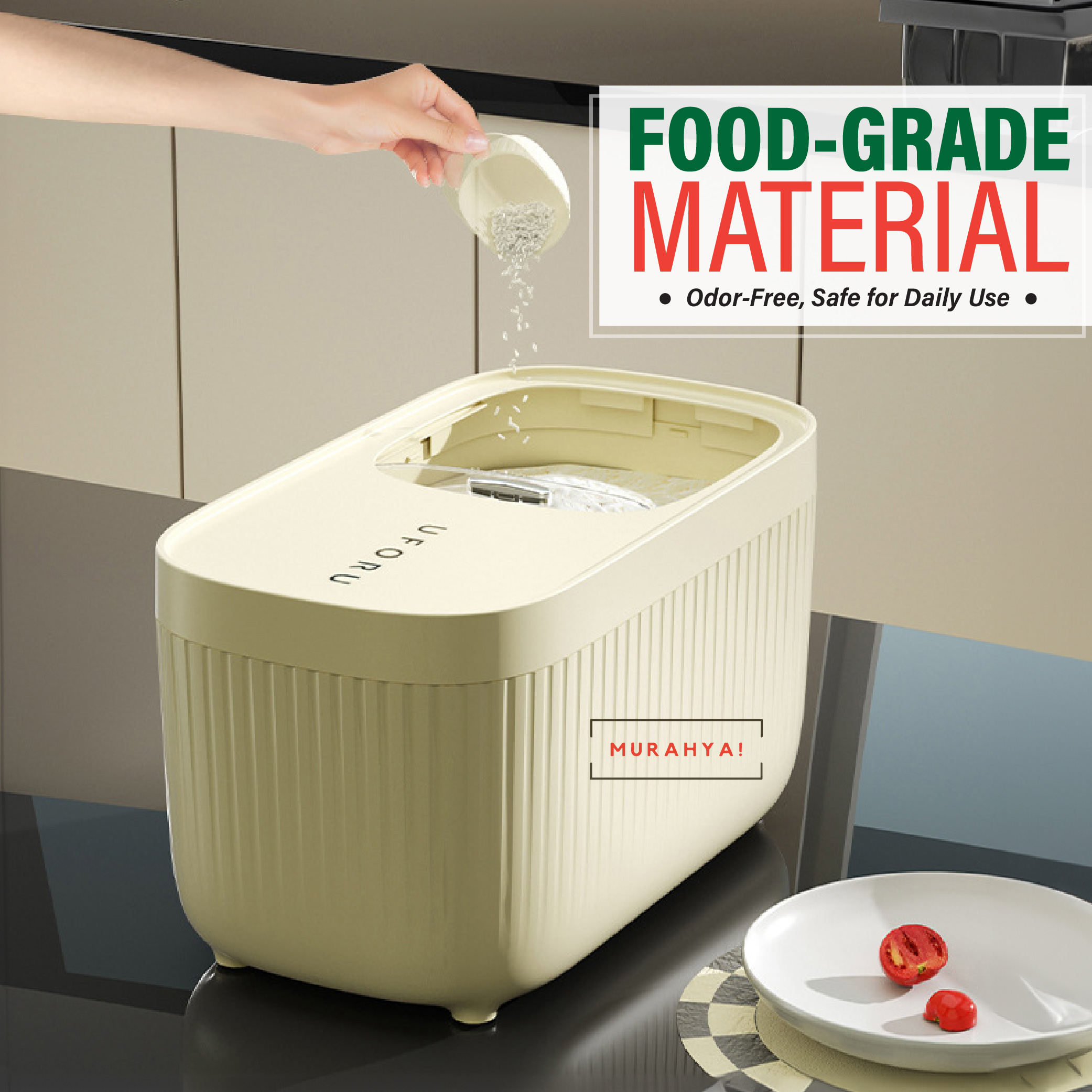 UFORU Luxury Rice Dispenser Storage Box Insect Proof Sealed Food ...