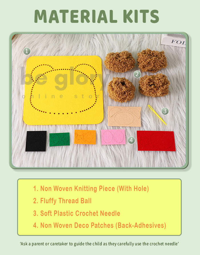 Children Handmade Threading Cartoon Wool DIY Embroidery Material Kit ...