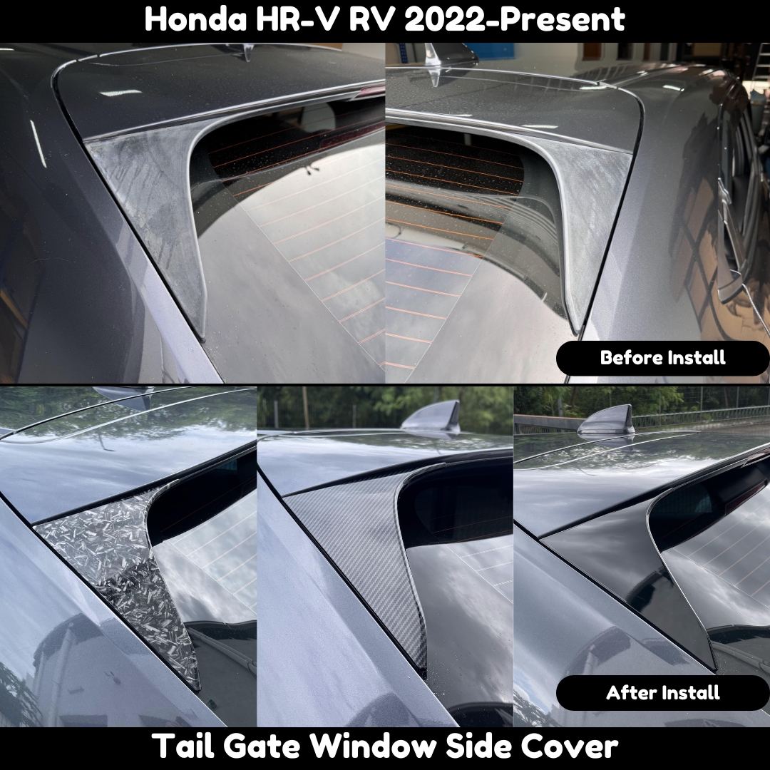 Honda HRV HR-V RV 2022-2025+ Forged Carbon Trim&Glossy Black Tail Gate ...