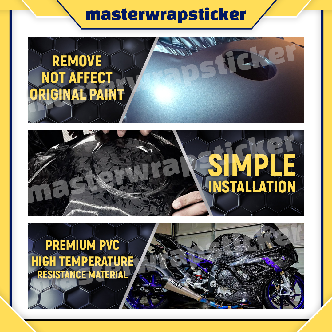 HD FORGED CARBON FIBER GLOSSY STICKER MOTOR(152CM-60CM)stiker moto ...