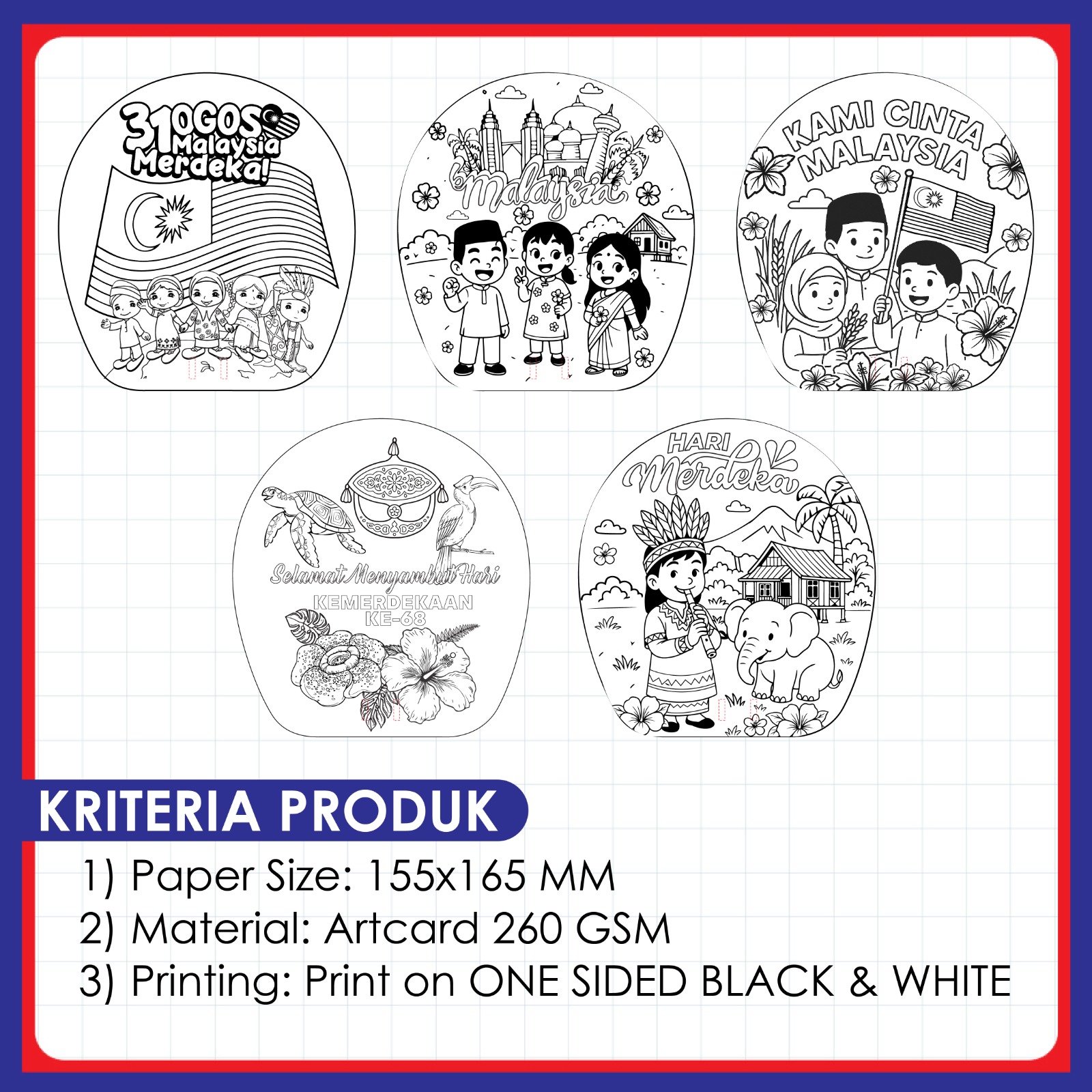 SET DIY KIPAS TANGAN MEWARNA MERDEKA HARI KEMERDEKAAN MALAYSIA DIY ...