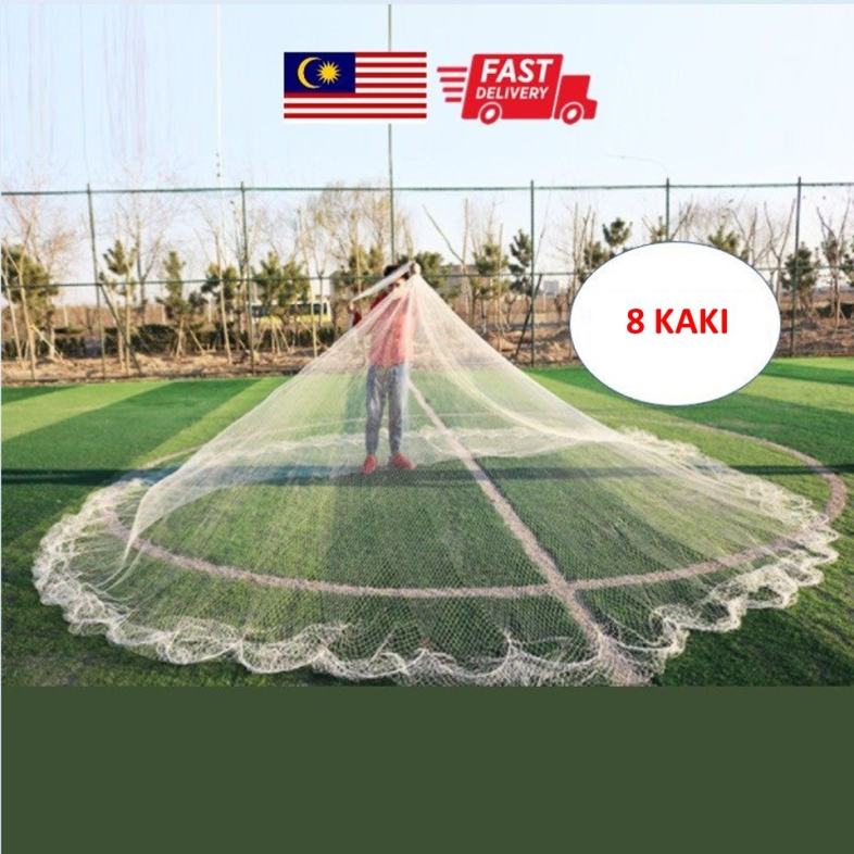 Jala Ikan Nylon Mono Filament | 8 Kaki Panjang x 16 Kaki Lebar Tebaran ...