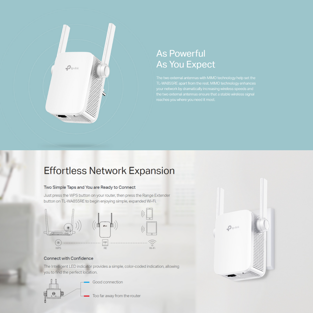 TP-Link TL-WA855RE / WA860RE Wireless WiFi Range Extender | External ...