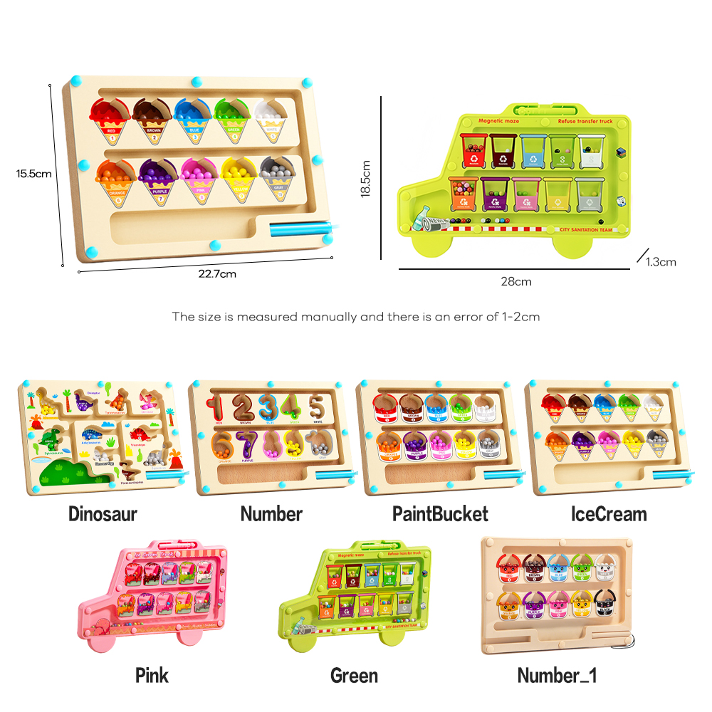 BEVAVAR Magnetic Matching Maze Color Number Sorting Maze Montessori ...