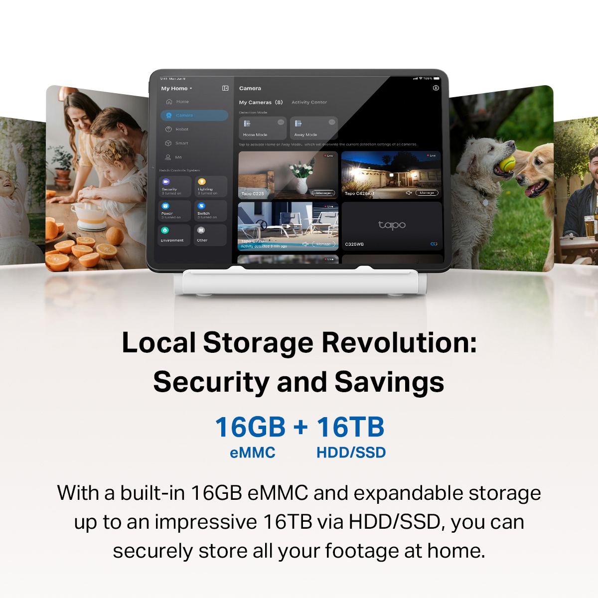 TP-Link Tapo H500 Smart HomeBase Hub | 16GB Built-in Storage | AI ...