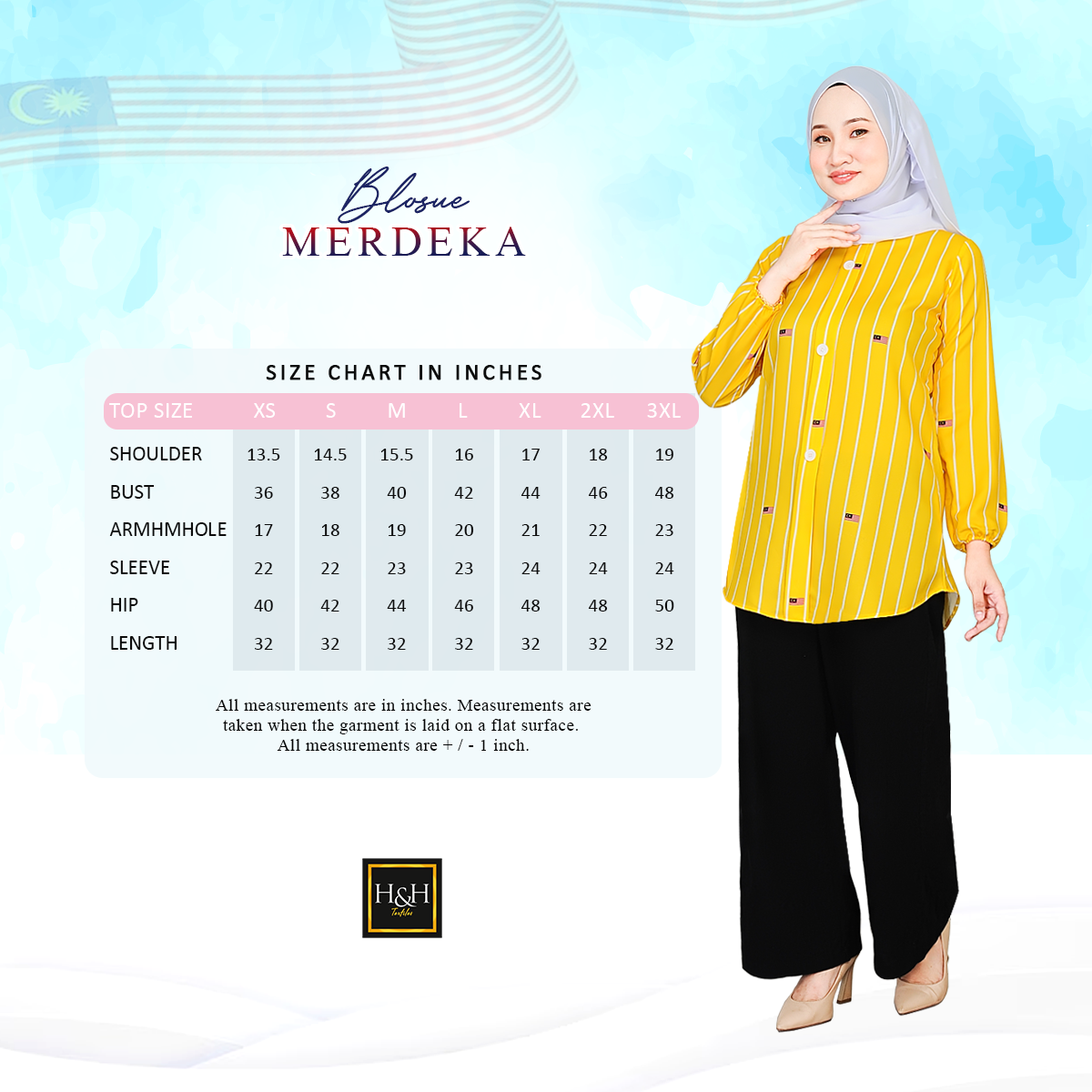 🎀Special Edition🎀 Blouse Merdeka Exclusive (Adult) by H&H Exclusive ...