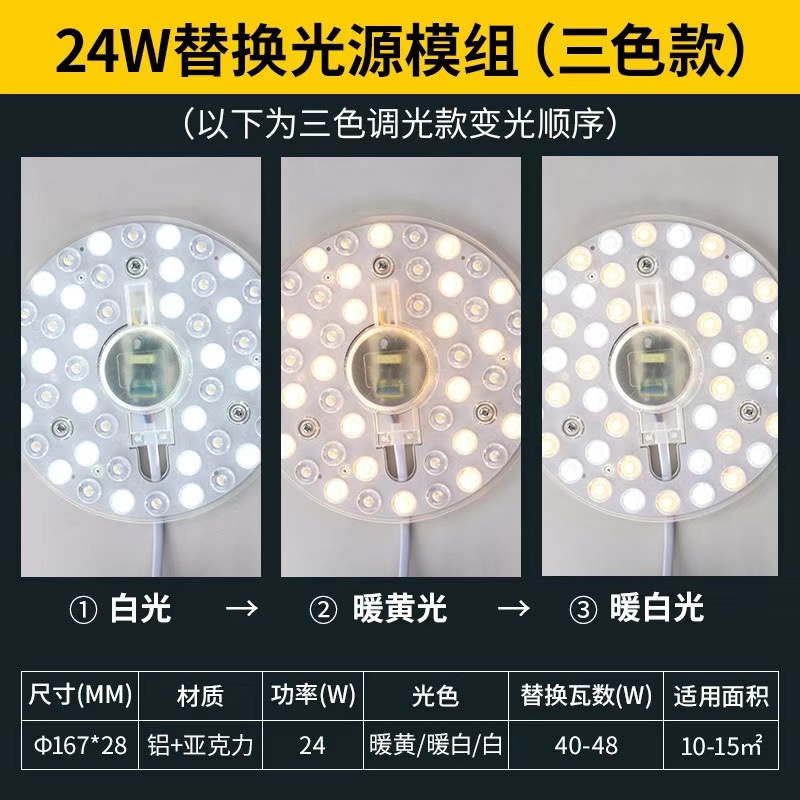 NVC LED Ceiling Light Source Module LED 24w Replacement Panel 3Colors ...