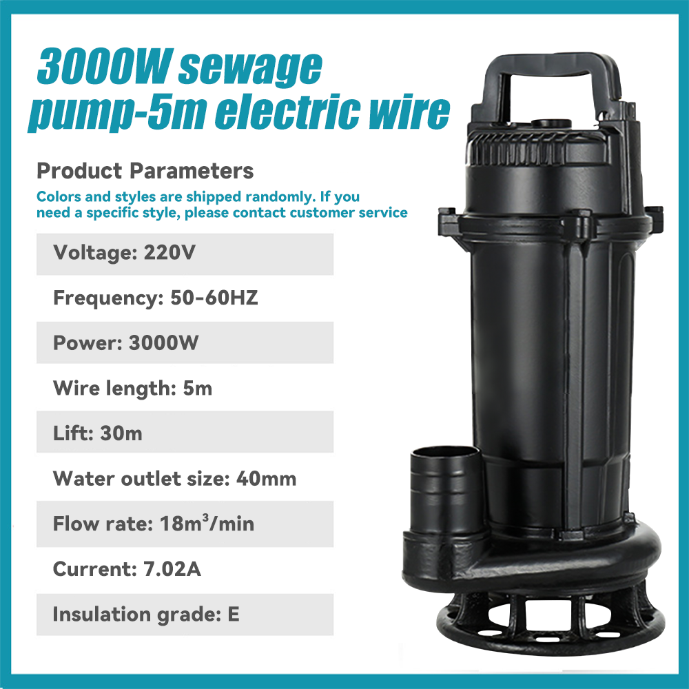 4hp-3000w-sewage-cutting-pump-submersible-pump-with-alloy-impeller-for