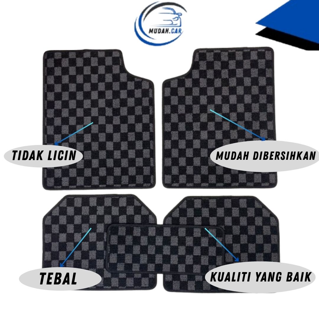 Perodua Kelisa 2001-2007 Dadu Karpet Thailand Anti Slip Carpet Full Set ...