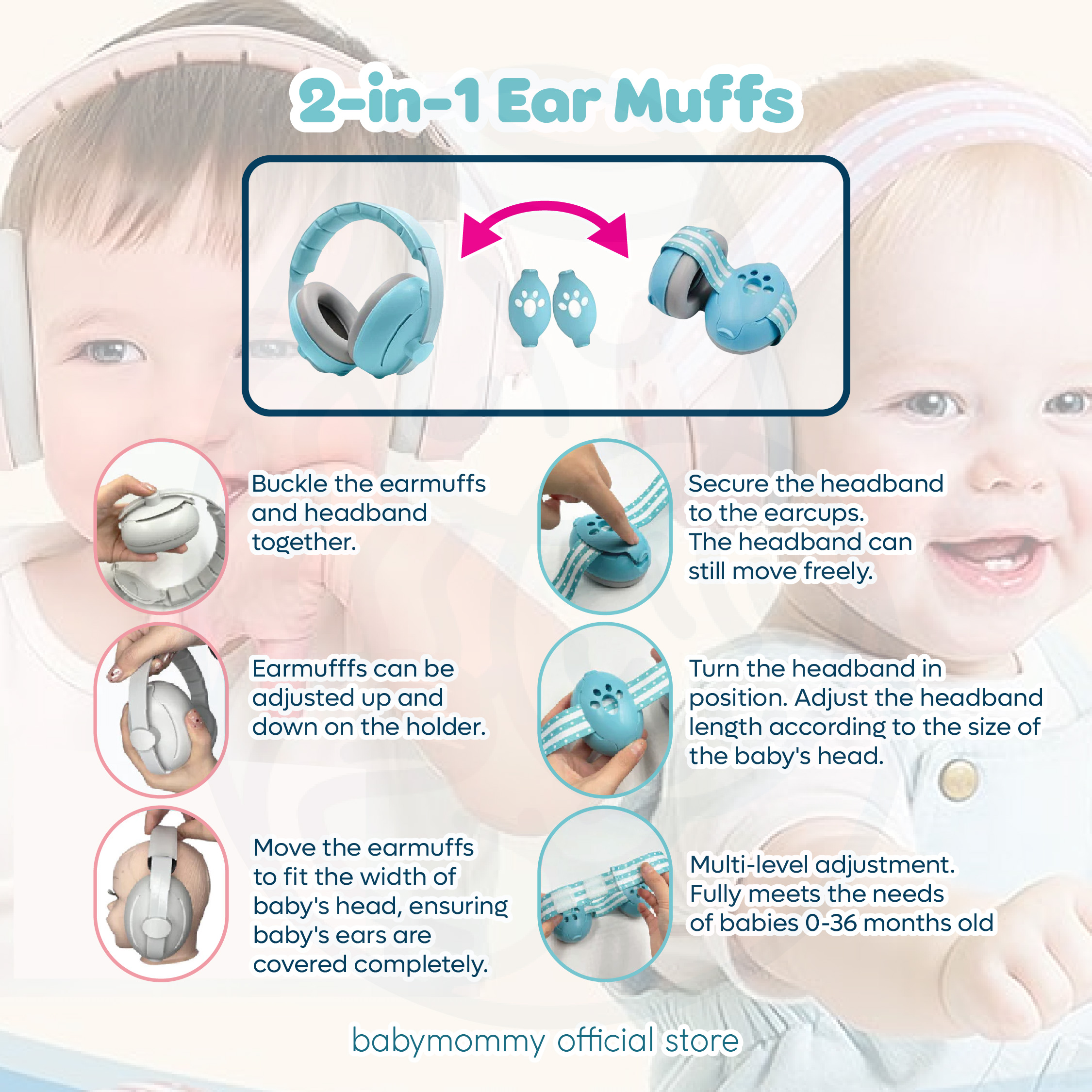Babymommy👶Baby Ear Plug Baby Ear Protection Anti Noise Cancelling Ear ...