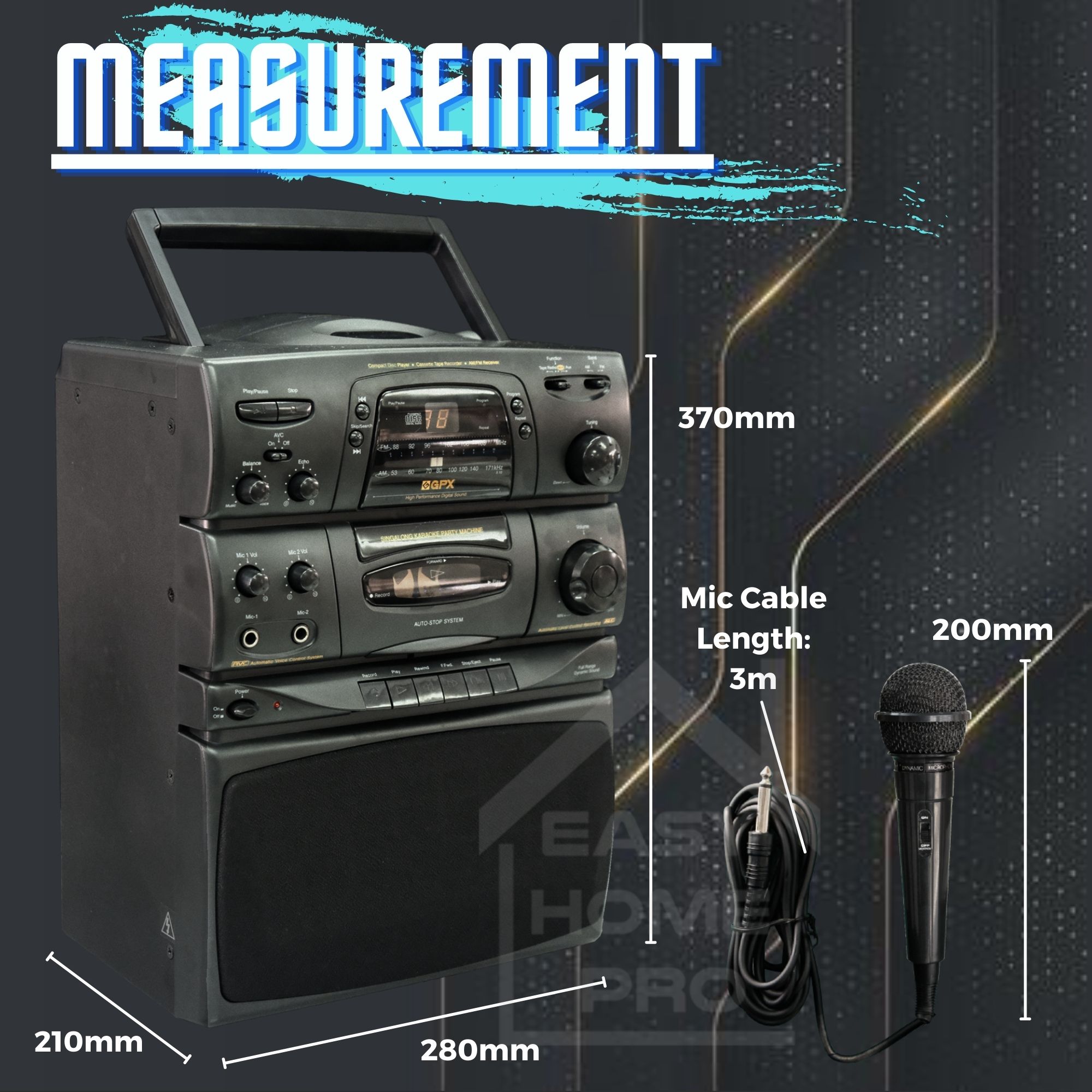 GPX C1400(CLEAR) Micro Hi-Fi HiFi Component System Radio Cassette