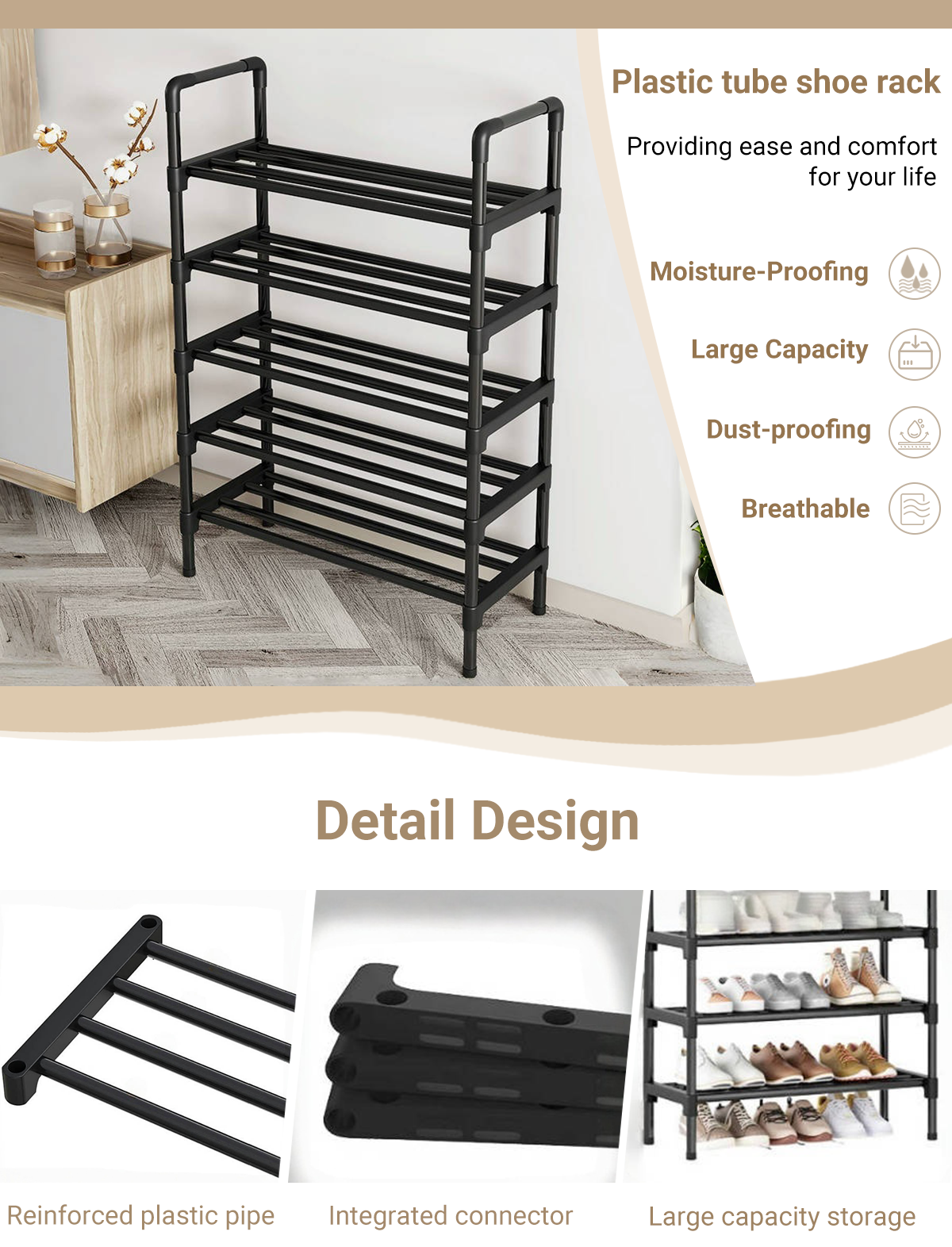 Space Saving Stackable Shoe Rack/ RAK KASUT / MULTILAYER Stainless ...