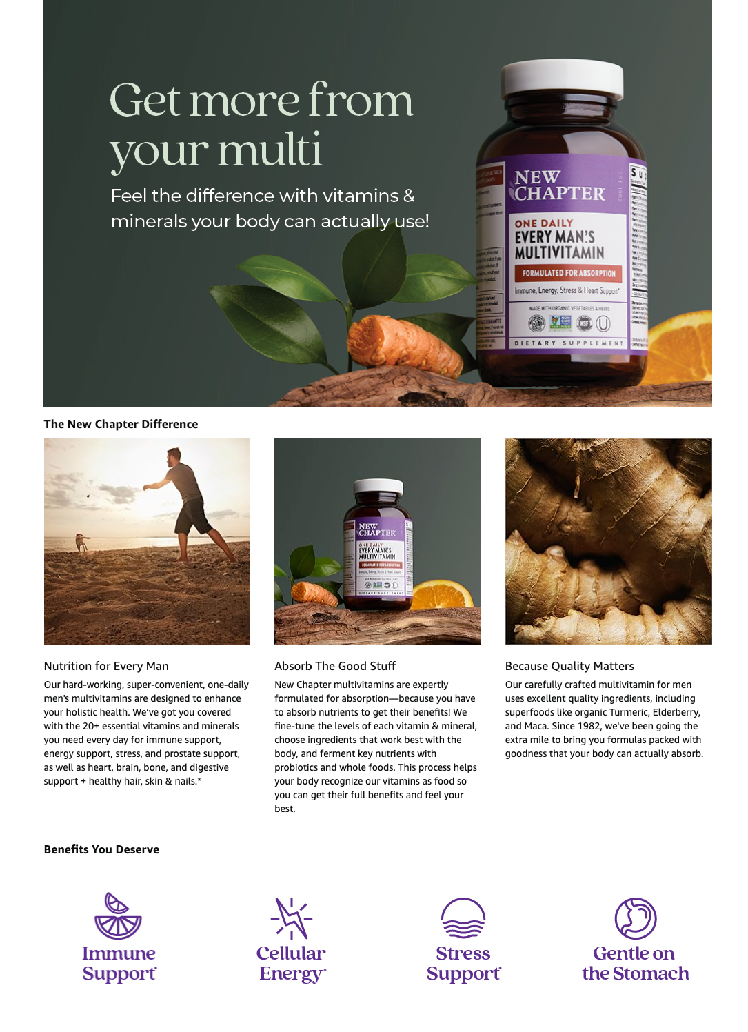 New Chapter, Every Man's One Daily 55+ Multivitamin, 72 Vegetarian Tablets