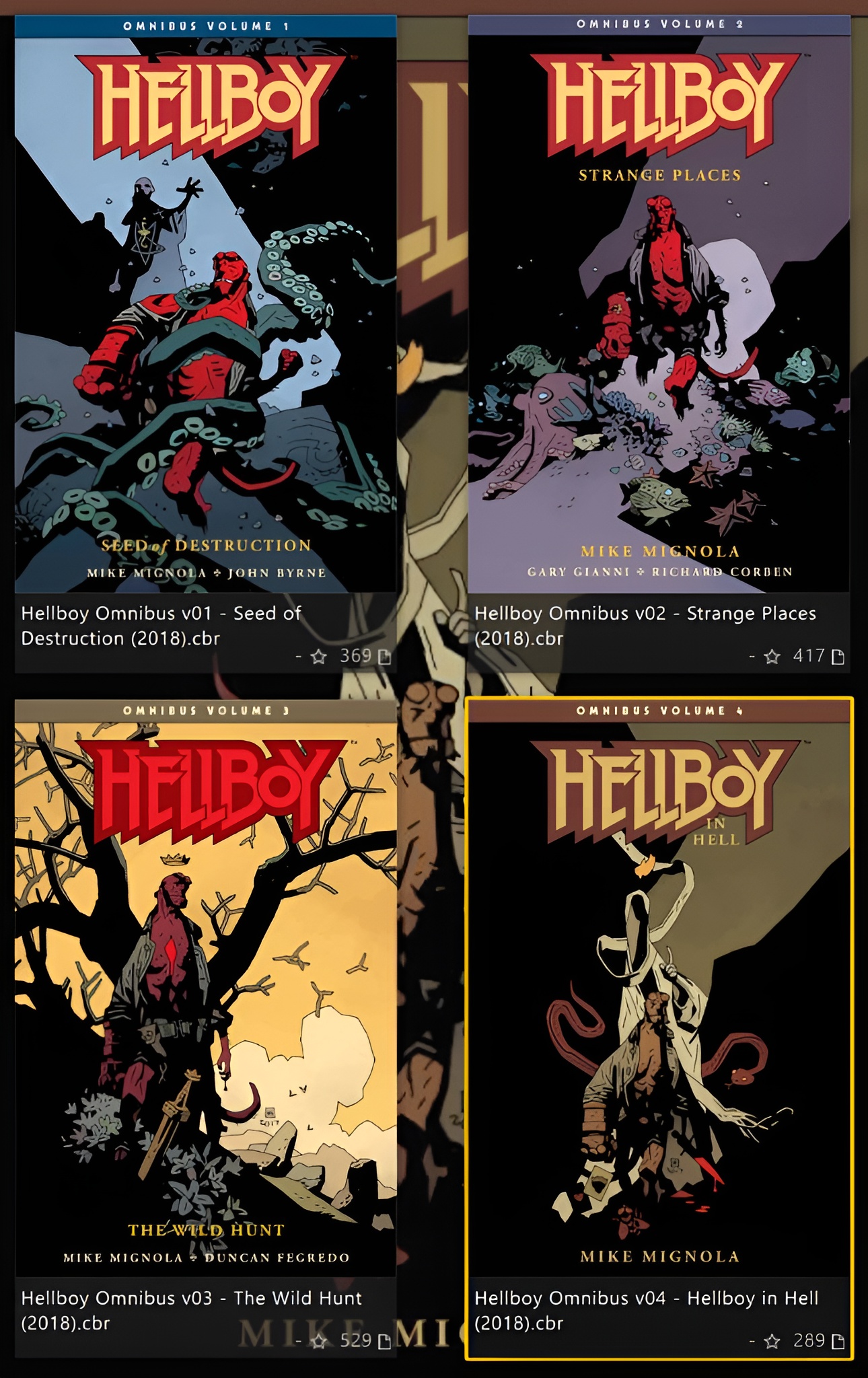 Hellboy Omnibus V1-4 Complete - Seed of Destruction Strange Places The ...