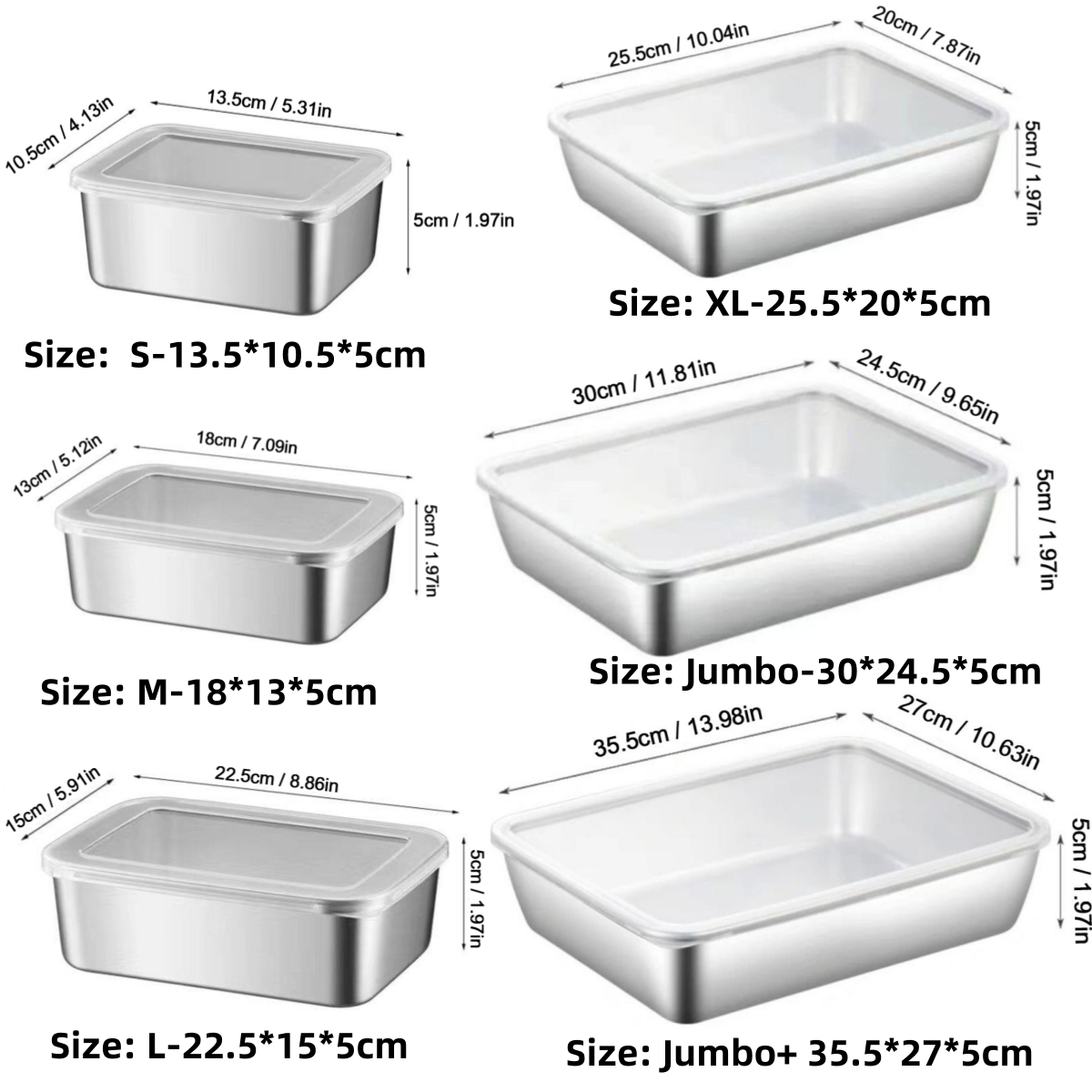 Stainless Steel Food Box With Lid Fresh-Keeping Storage Box Grill Tray ...