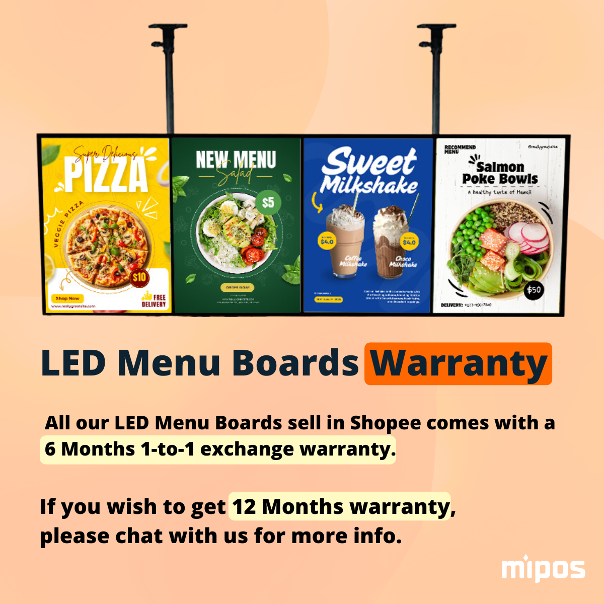 LED Menu Board Display | LED Menu Board Adjustable Pole | LED Lightbox ...