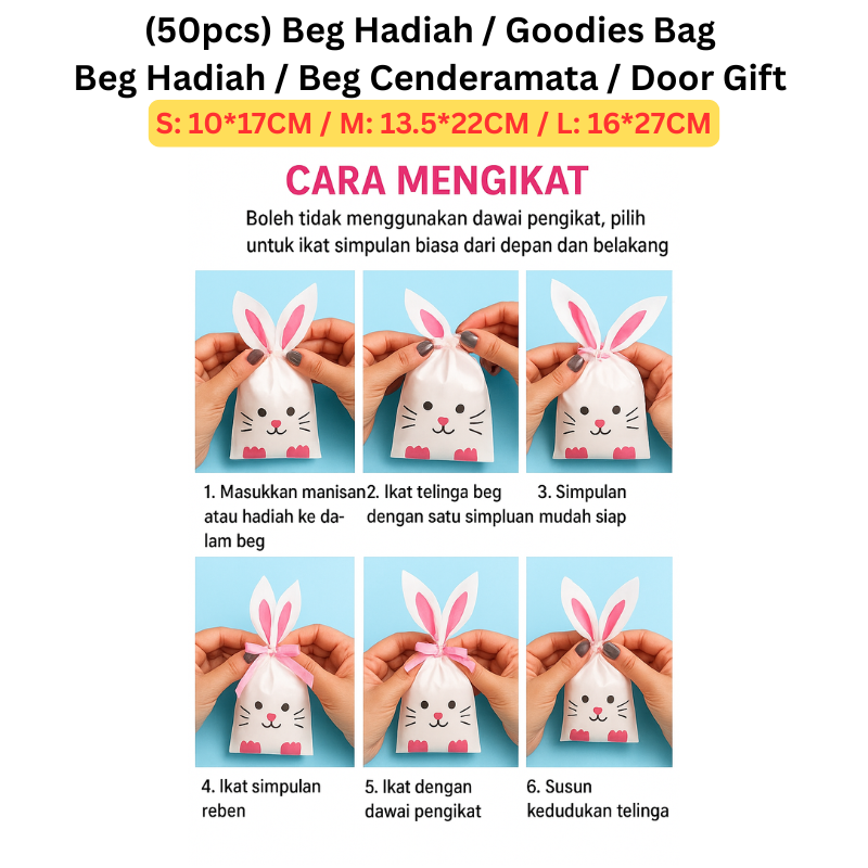 (50pcs) Beg Hadiah / Comel Tebal / Beg Hadiah Biskut & Gula-gula / Beg ...