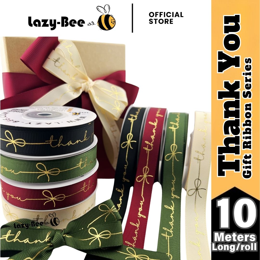 LAZY BEE Thank You Ribbon Terima Kasih Riben hadiah Reben Packaging INS ...