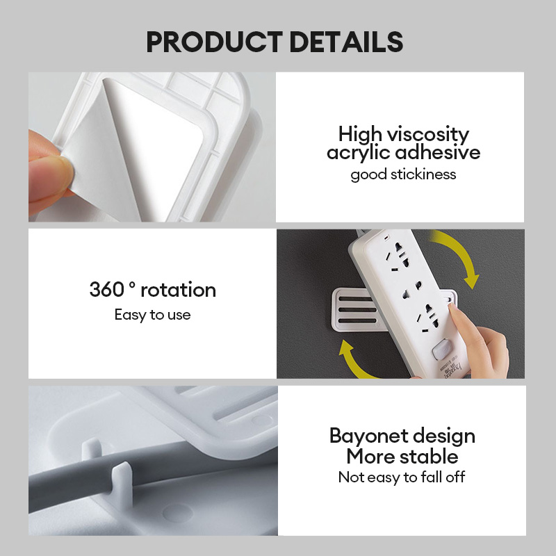 Power Strip Holder Self-Adhesive Desktop Socket Plug Strip Stickers ...