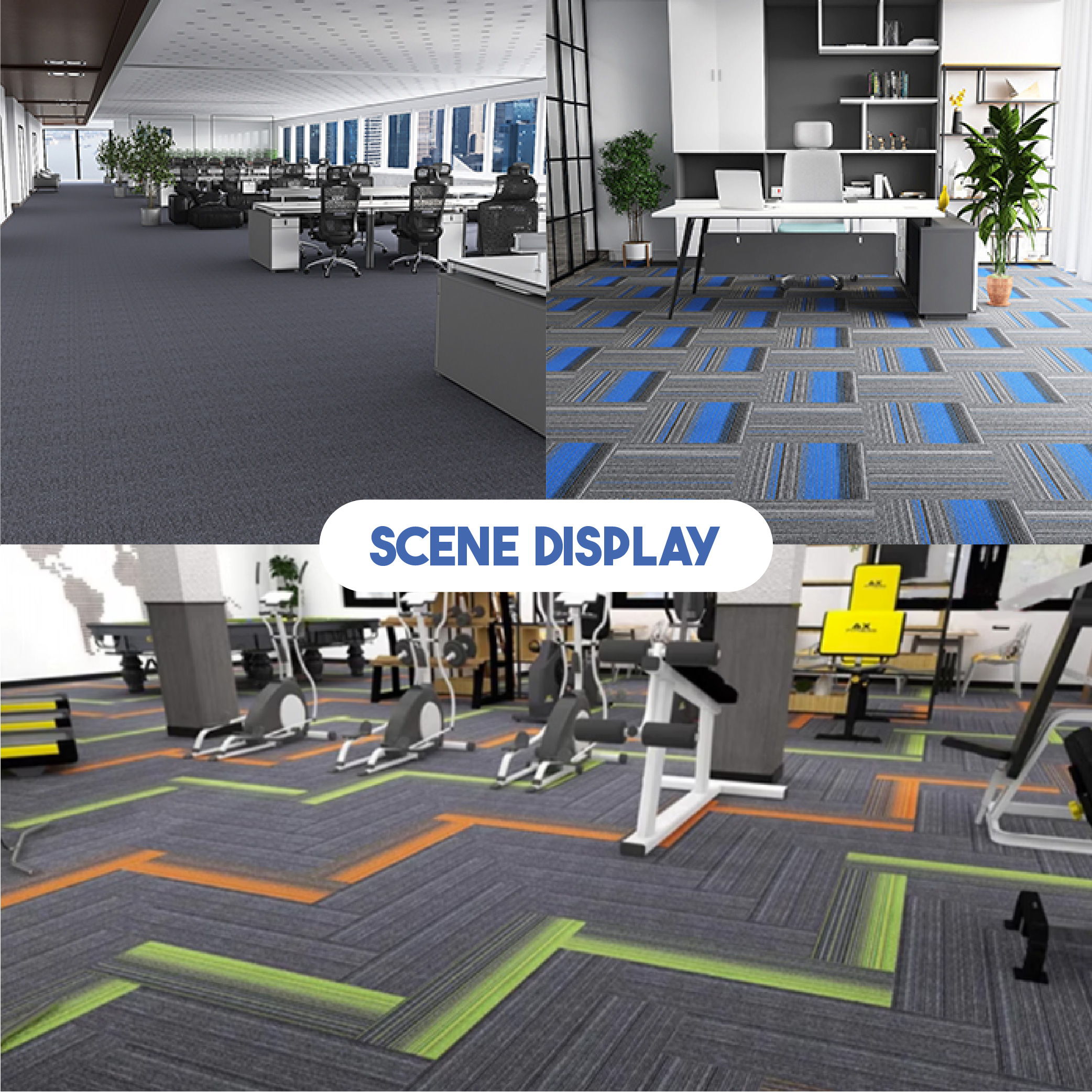 XpertHub 50X50CM Floor Carpet Thick Tiles Non-Slip Carpet Office Living ...