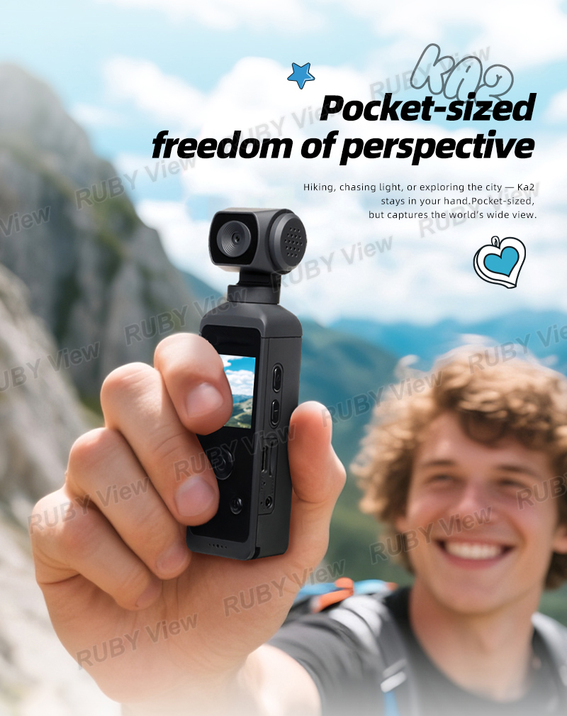 RUBY Pocket WiFi Action Camera 4K Sports Diving Camera 270° Rotation ...
