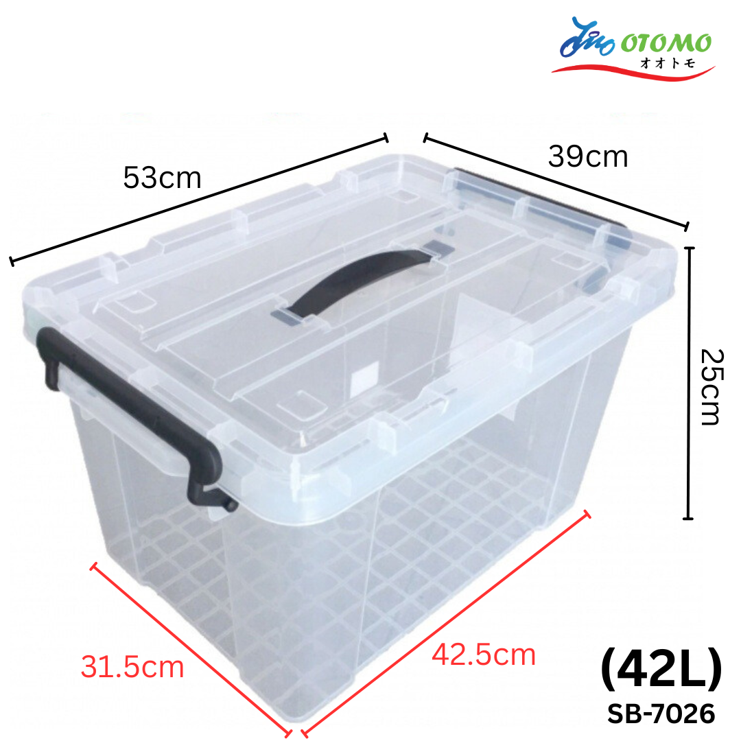 Clear Storage Box Transparent (50L/70L/90L/110L/160L) Kotak Simpanan ...
