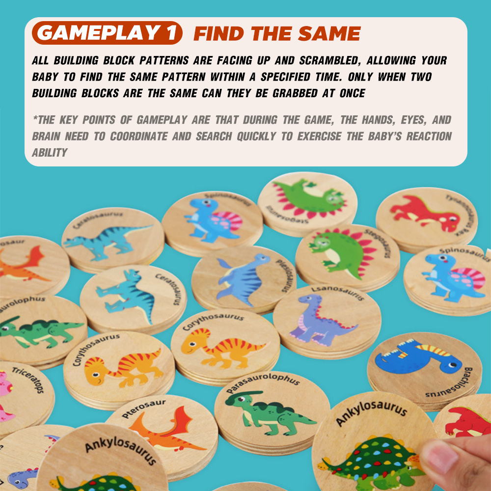 Wooden Match Memory Game for Kids Educational Toys Cartoon Puzzle Game ...