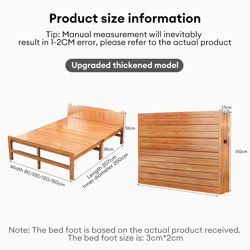 Bamboo Single Folding Bed Space Saving Bed Home Office Bed 折叠床 (80 ...