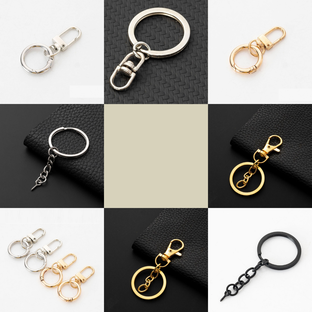 Rantai Kunci DIY - 25/30mm DIY Keychain Ring Head - Screw Type / Clip ...