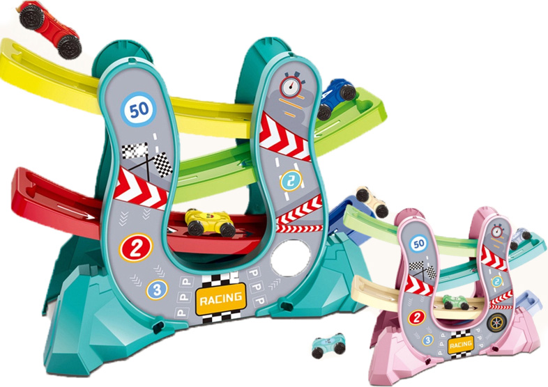 Ramp Racer with 4 Cars Ladder Sliding Slide Car Toy For Baby Kid Early ...