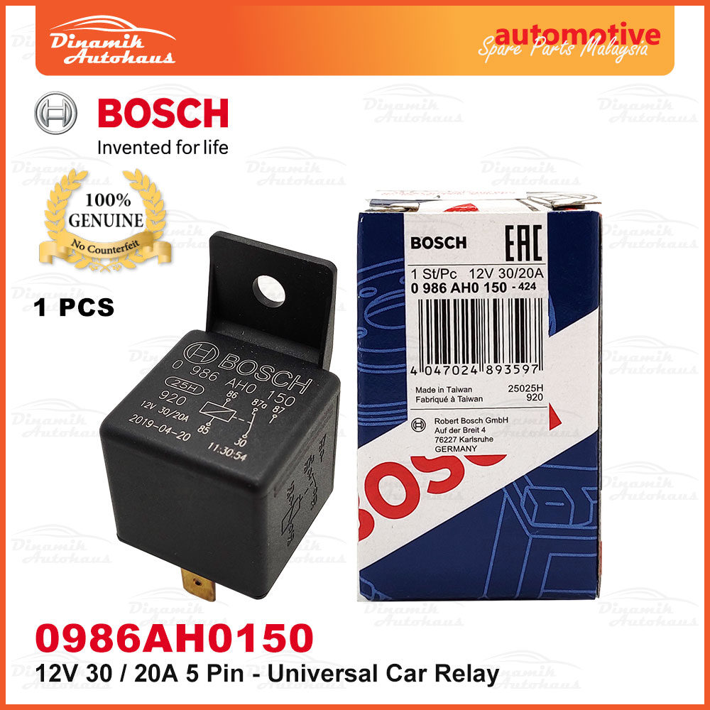 Bosch Universal Automotive Car 5 Pin 87A Relay 12V 30A / 20A - Bosch 5 ...