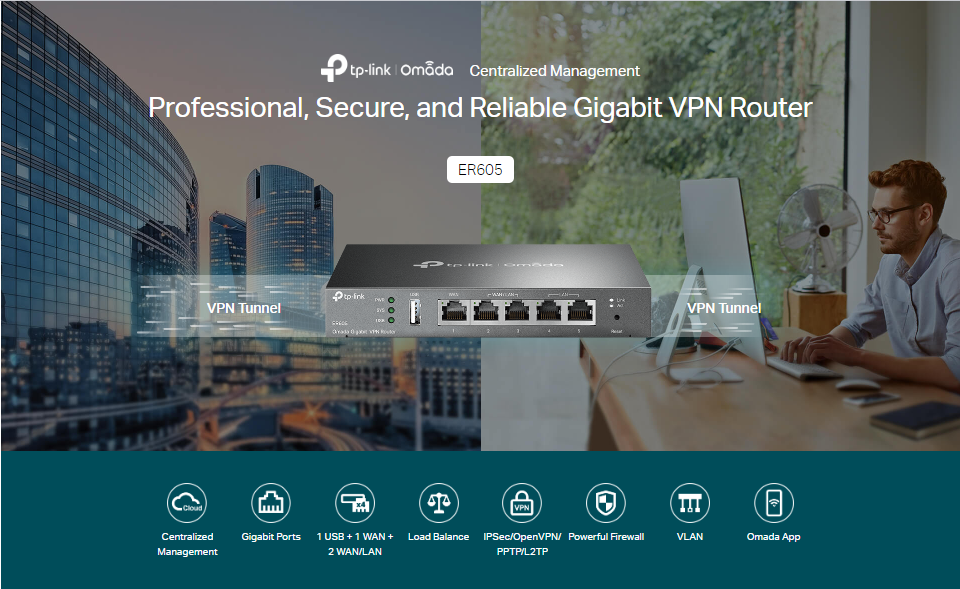 TP-LINK 5-Port VPN Standard Multi-WAN (Up to 4 WAN ports) Load Balance ...