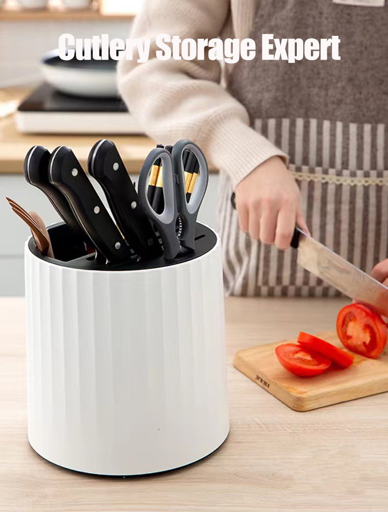 Rotating Utensil Holder Cutlery Organizer Chopstick Spoon Fork Knife ...
