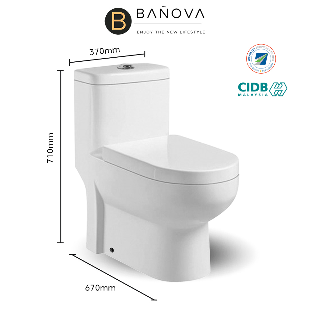 [Limit to 1 Unit Per Order] BANOVA KEZIA One Piece WC Toilet Bowl S ...