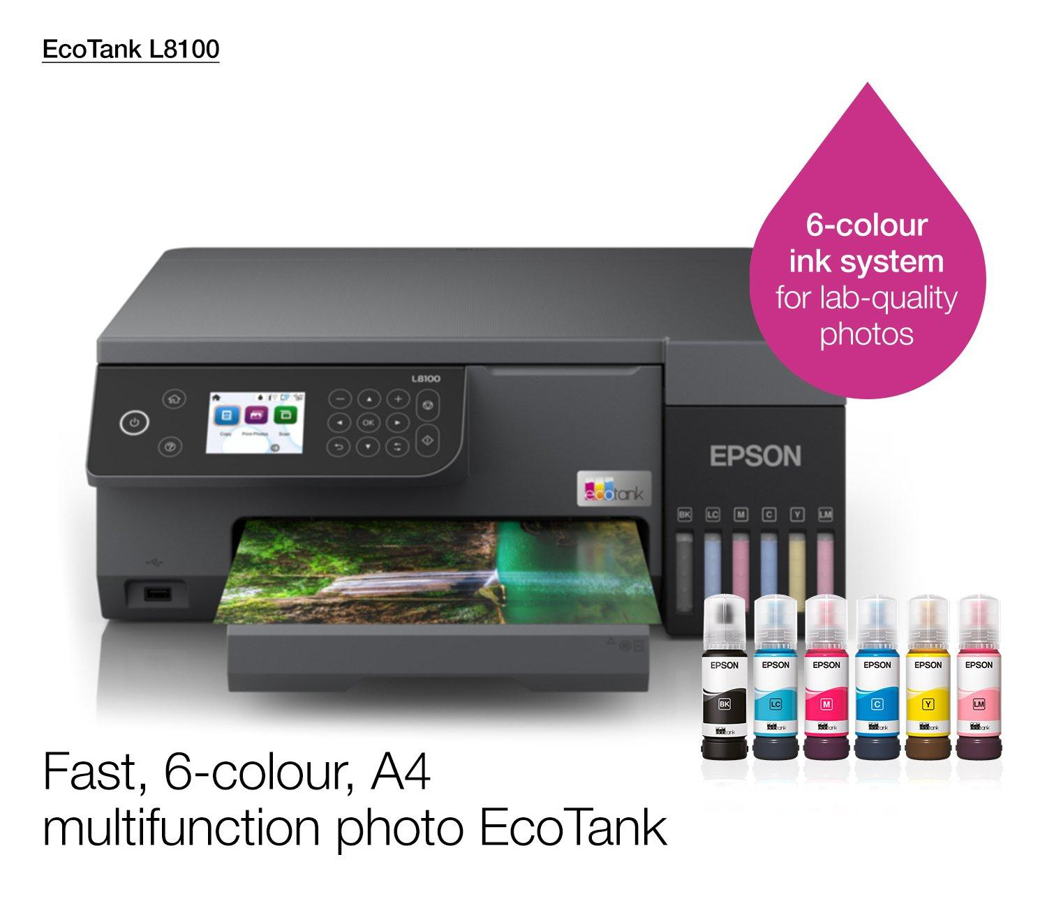 EPSON ECOTANK L8100 INK TANK PRINTER UP TO A4 (WIFI,BORDELESS PRINTING ...