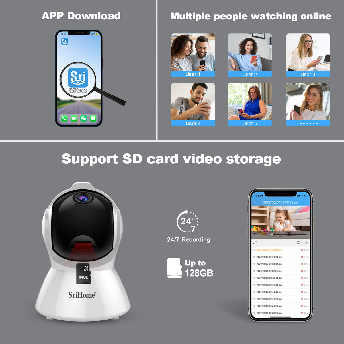 Local] SriHome SH025 AI Auto Tracking Wifi CCTV IP Security Camera