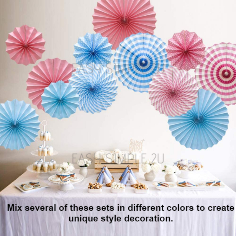 (1Set) Hiasan Dinding Kipas Kertas Gantung DIY Party Hanging Flower ...