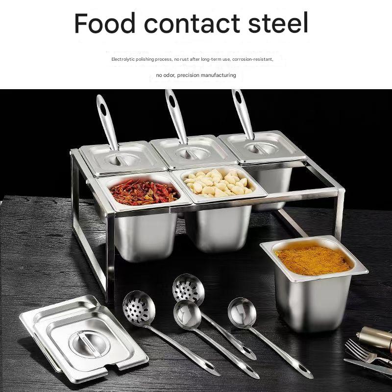 Expandable Stainless steel frame Counter Kitchen Spice Condiment ...