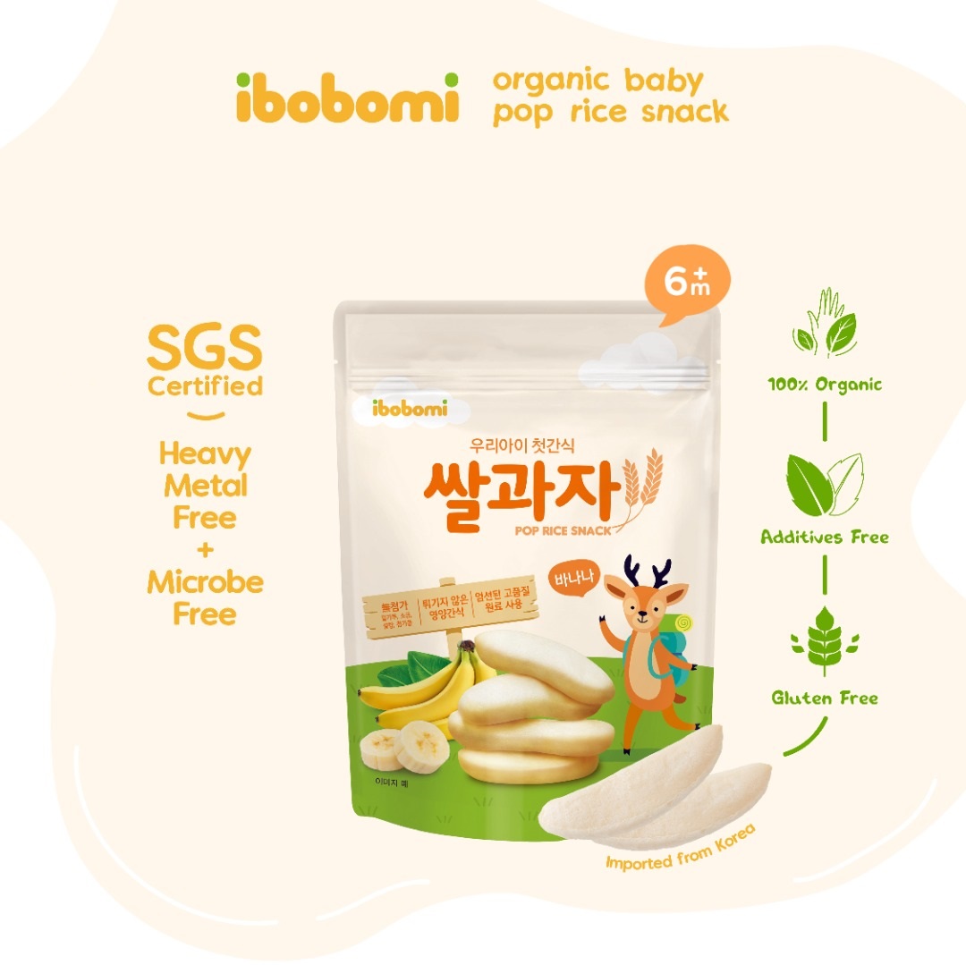Korea Ibobomi Organic Pop Rice Snack - Banana (30g) | Shopee Malaysia