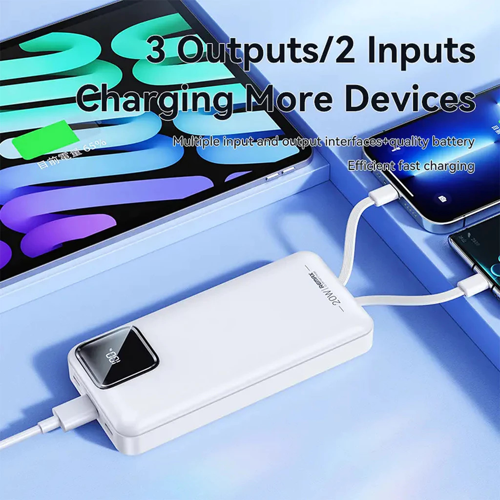 REMAX RPP-513 Suji Series 20000mAh 20W+22.5W PD+QC Fast Charging Cabled ...