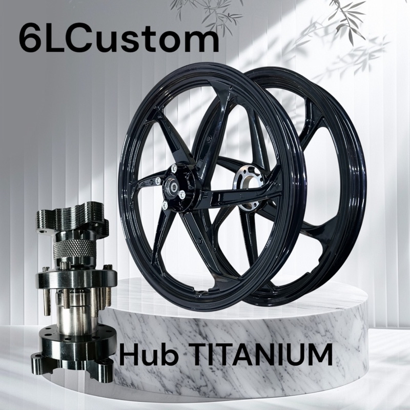 6LCustom HUB PNP Y15, Y16, CHROME, BLACK, TITANIUM SPORT RIM 6 BATANG ...