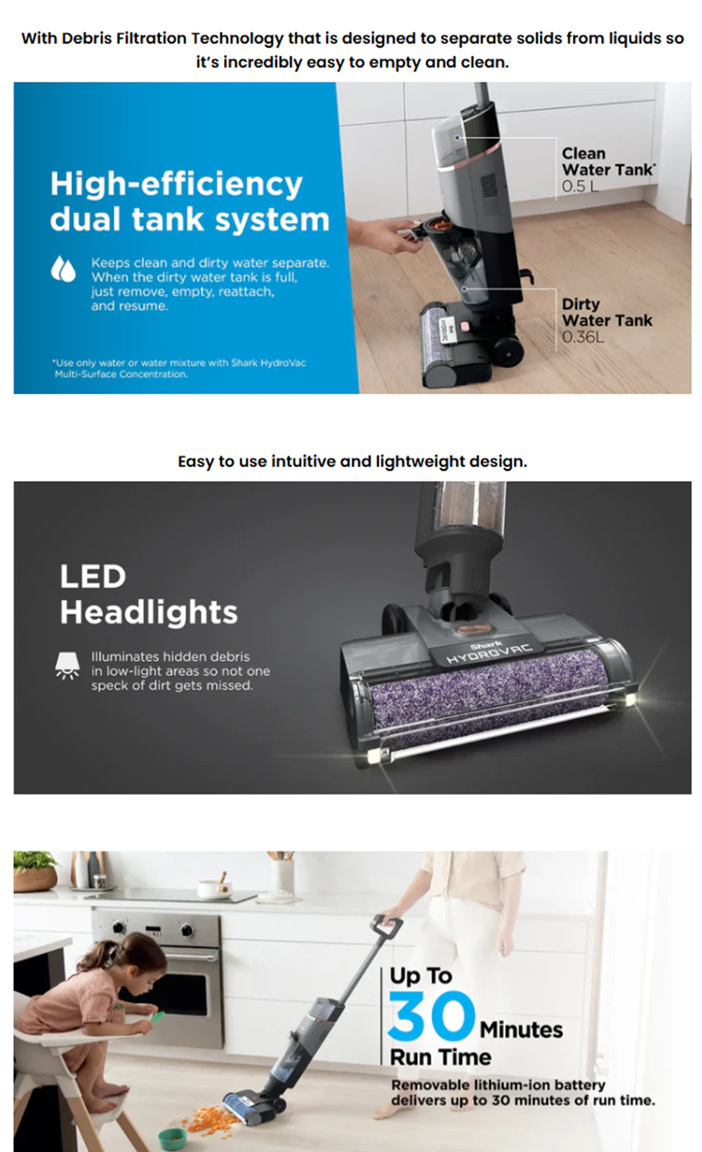 Shark WD210 HydroVac 3-in-1 Cordless Wet & Dry Hard Floor Cleaner | ESH ...