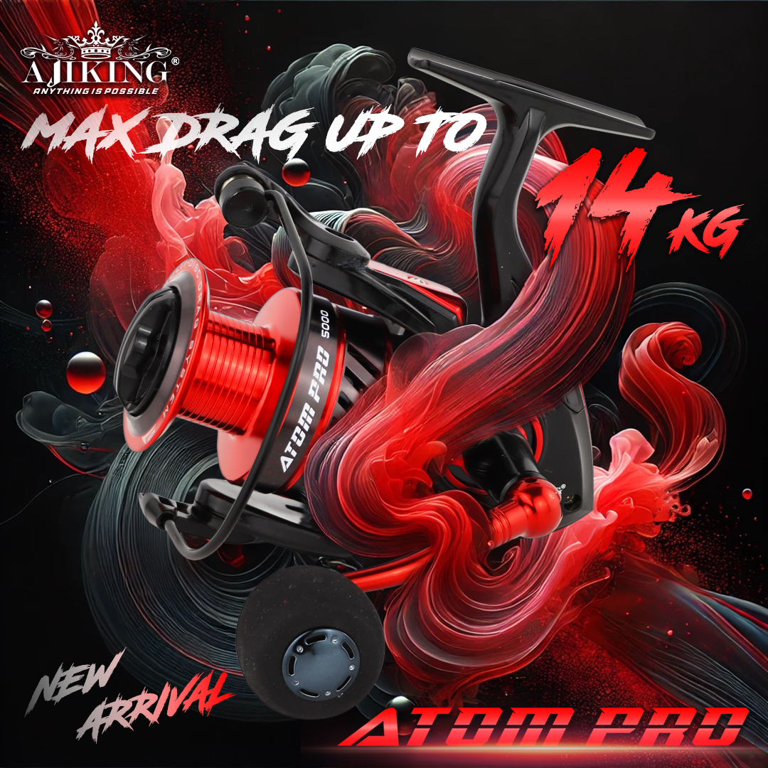 Ajiking Atom Pro [Maxdrag 12-14kg] Spinning Fishing Reel Inshore ...
