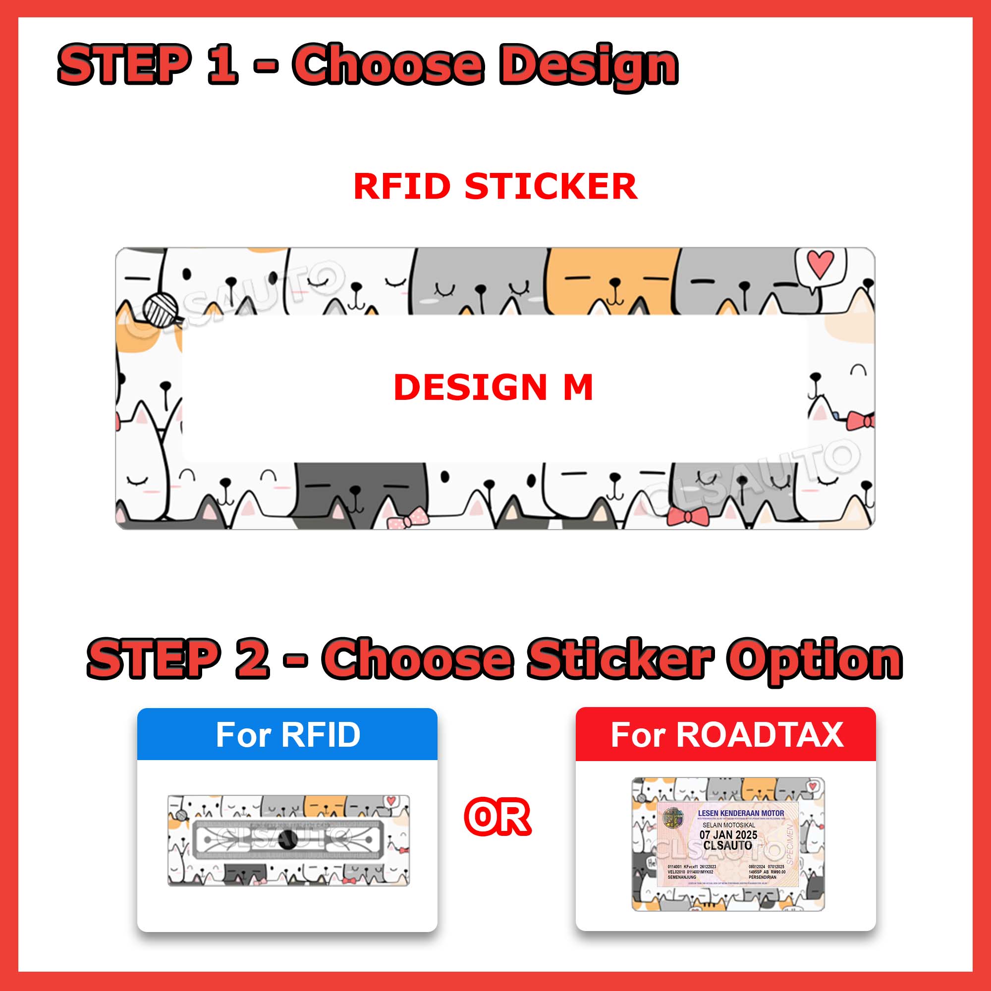 RFID Car Sticker Cat Cute Cartoon Accessories (RFID Tag Not Included ...