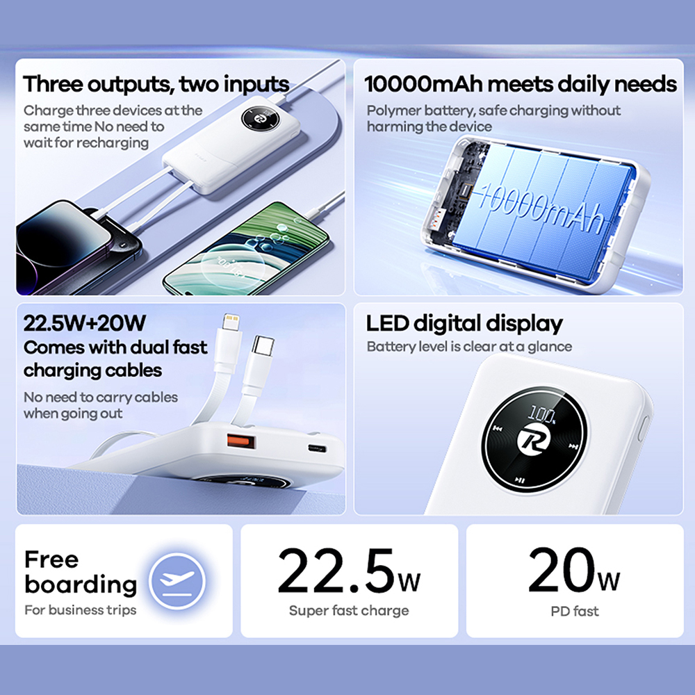 REMAX RPP-37 10000mAh / RPP-38 20000mAh 22.5W FAST CHARGE POWERBANK ...