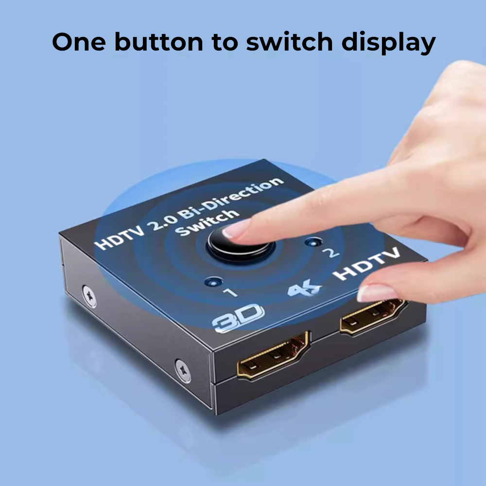 HDMI 4K Two Way Display Switch 2 In 1 Out Bi-Directional 1x2 / 2x1 ...